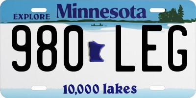 MN license plate 980LEG