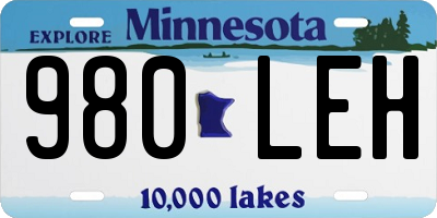 MN license plate 980LEH
