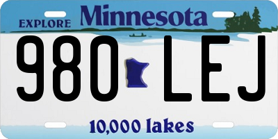 MN license plate 980LEJ