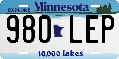 MN license plate 980LEP