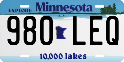 MN license plate 980LEQ