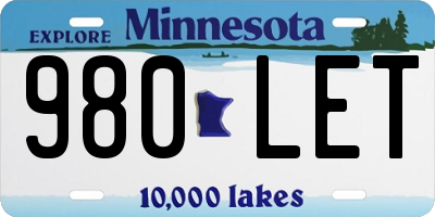 MN license plate 980LET