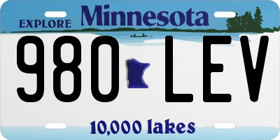 MN license plate 980LEV