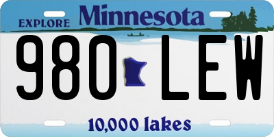 MN license plate 980LEW