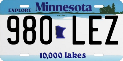 MN license plate 980LEZ