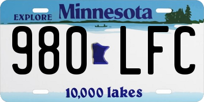MN license plate 980LFC
