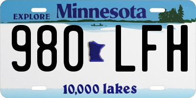 MN license plate 980LFH