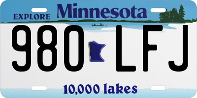 MN license plate 980LFJ