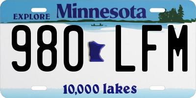 MN license plate 980LFM