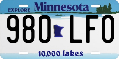 MN license plate 980LFO