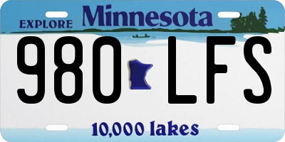 MN license plate 980LFS