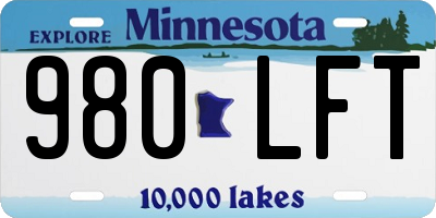 MN license plate 980LFT