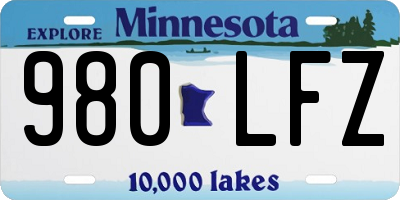 MN license plate 980LFZ