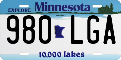 MN license plate 980LGA