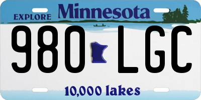 MN license plate 980LGC