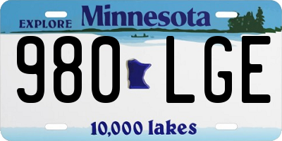 MN license plate 980LGE
