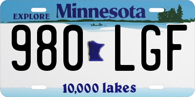 MN license plate 980LGF