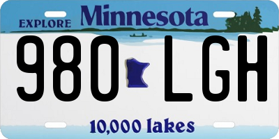 MN license plate 980LGH