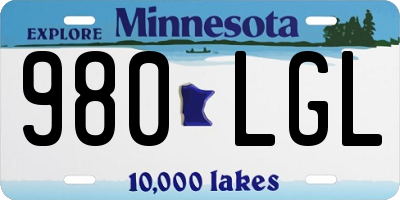 MN license plate 980LGL