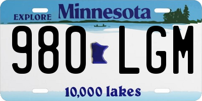 MN license plate 980LGM