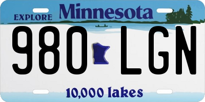 MN license plate 980LGN