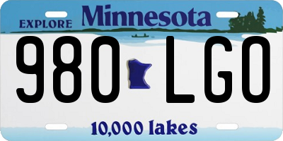MN license plate 980LGO