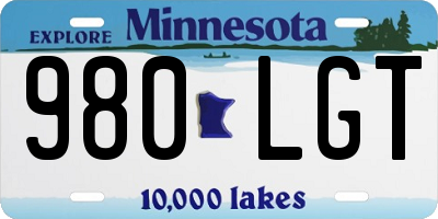 MN license plate 980LGT