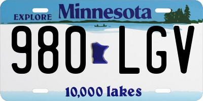 MN license plate 980LGV