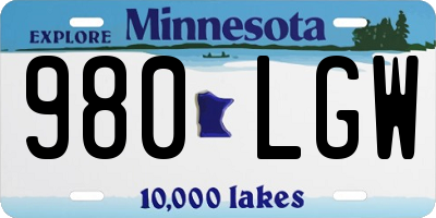 MN license plate 980LGW