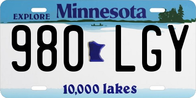MN license plate 980LGY