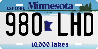 MN license plate 980LHD