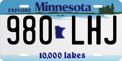 MN license plate 980LHJ
