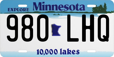 MN license plate 980LHQ