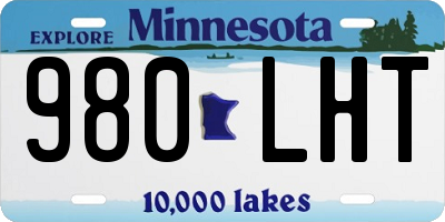 MN license plate 980LHT