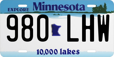 MN license plate 980LHW