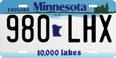 MN license plate 980LHX