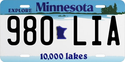 MN license plate 980LIA