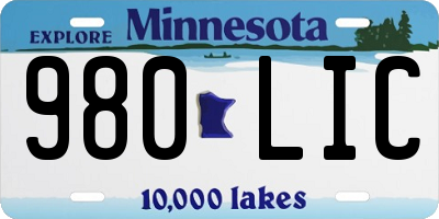 MN license plate 980LIC