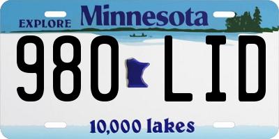 MN license plate 980LID