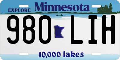 MN license plate 980LIH