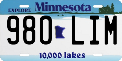MN license plate 980LIM