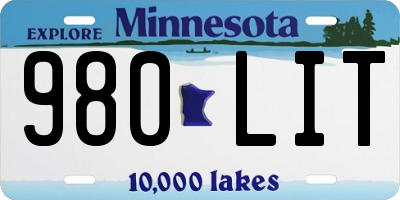 MN license plate 980LIT