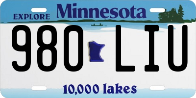 MN license plate 980LIU