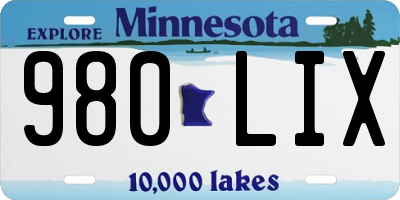 MN license plate 980LIX