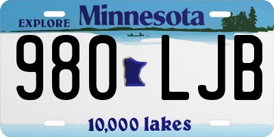 MN license plate 980LJB