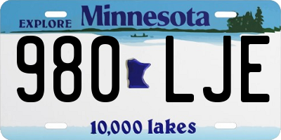 MN license plate 980LJE