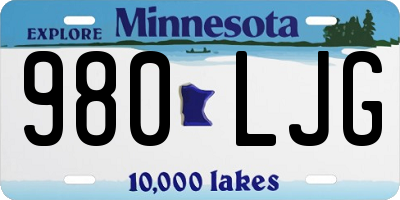 MN license plate 980LJG