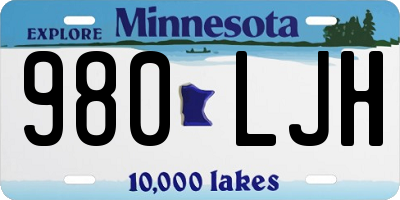 MN license plate 980LJH