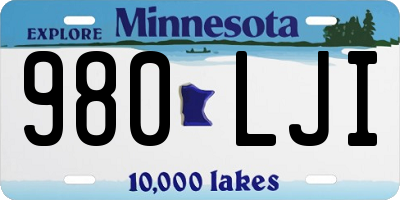 MN license plate 980LJI