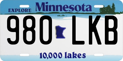 MN license plate 980LKB